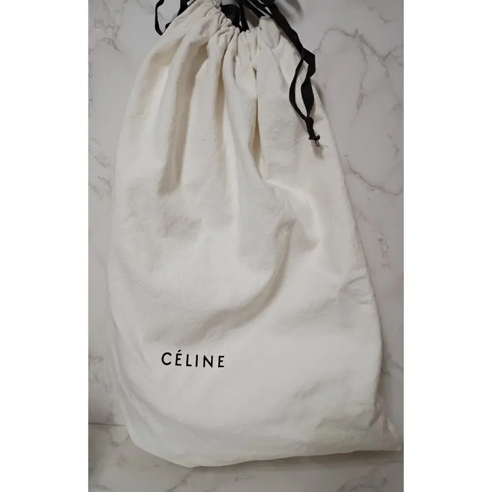 CELINE Vintage Brown Macadam Pattern Triomphe Dome Satchel w/ Dust Bag - EUC
